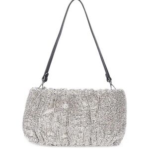 STAUD Bean beaded bag in silve